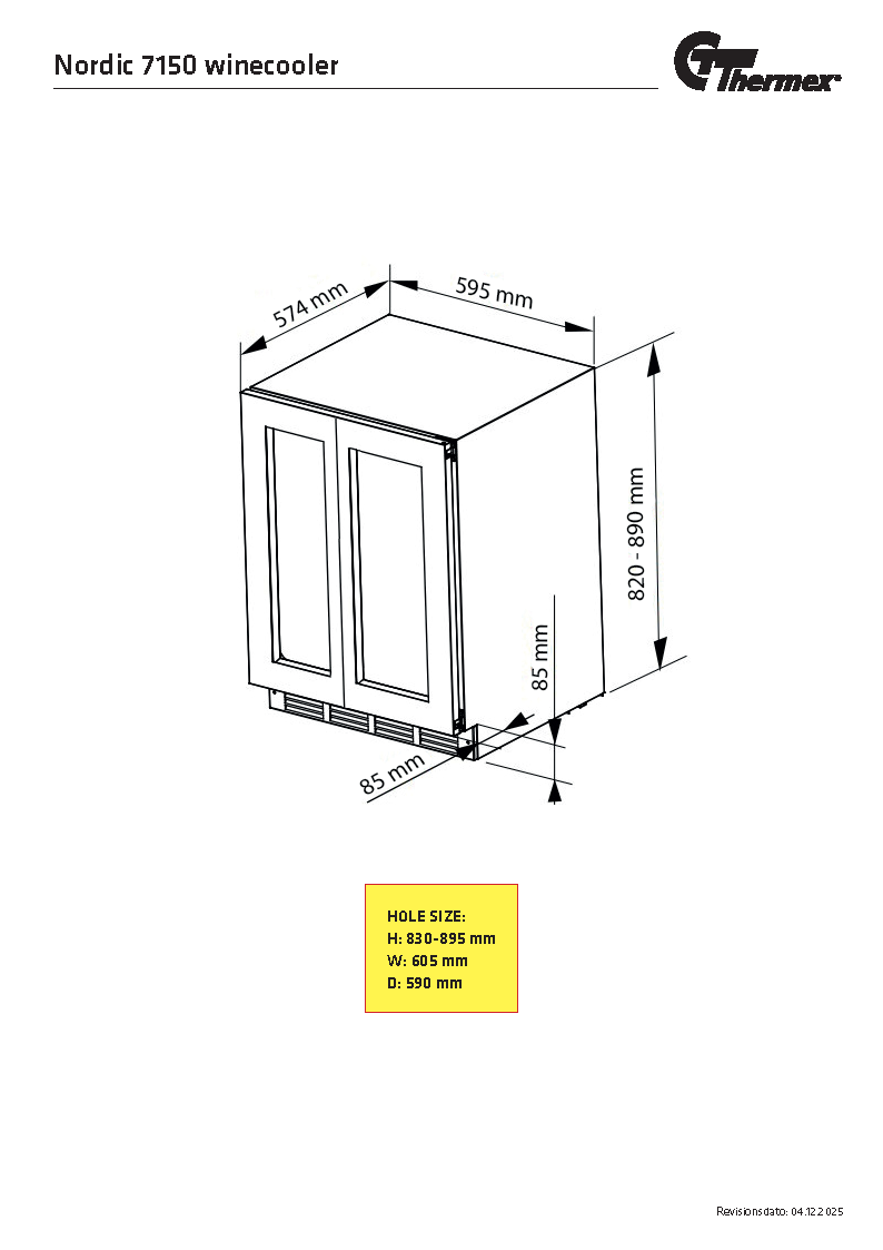 Nordic 7150 viinijäähdytin – kaksoisalue